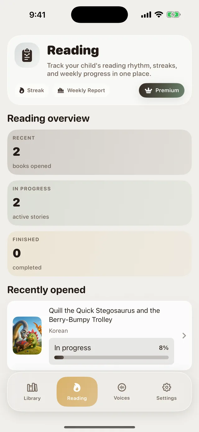 Reading insights and streaks